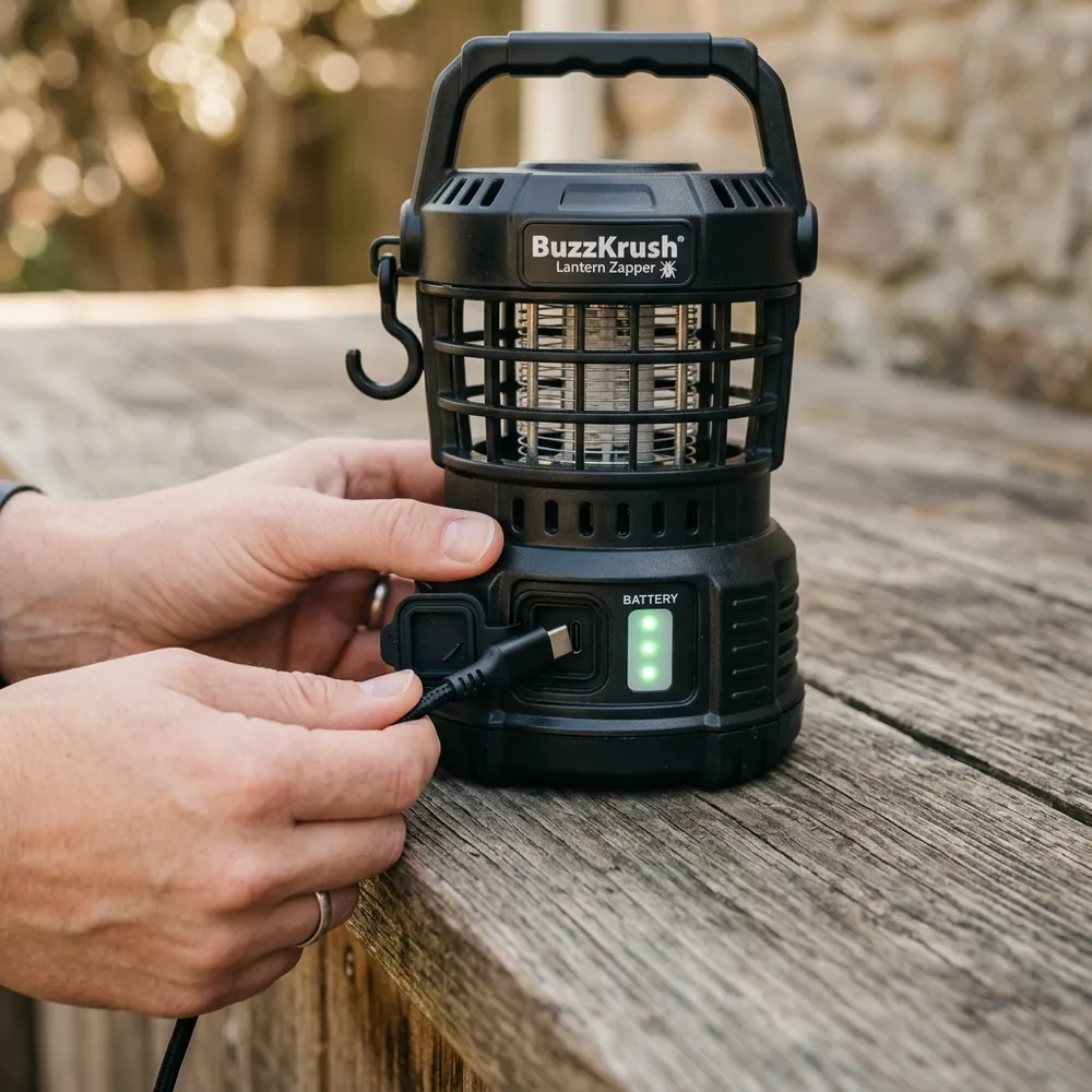 Step 1: Charge BuzzKrush via micro USB or solar
